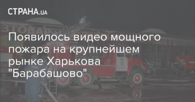 Появилось видео мощного пожара на крупнейшем рынке Харькова "Барабашово"