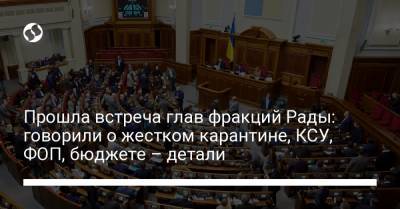 Прошла встреча глав фракций Рады: говорили о жестком карантине, КСУ, ФОП, бюджете – детали