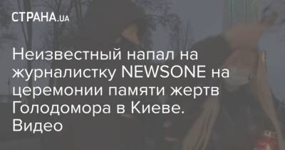 Неизвестный напал на журналистку NEWSONE на церемонии памяти жертв Голодомора в Киеве. Видео