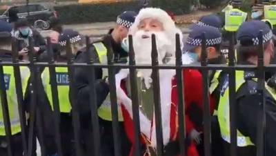 В Лондоне на акции протеста задержали более 60 человек и Санта-Клауса