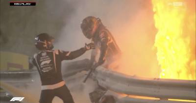 Пилот Формулы-1 едва не погиб на Гран-при Бахрейна: болид взорвался и разлетелся на части (видео)