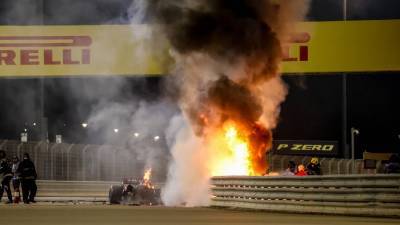 Гонка Гран-при Бахрейна возобновлена после аварии Грожана