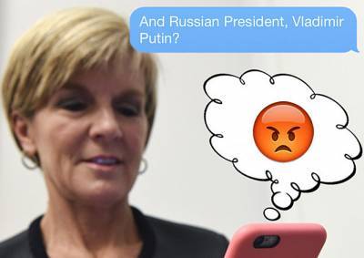 Глава МИД Австралии сравнила Владимира Путина с сердитым красным смайликом
