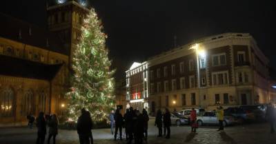 ФОТО: В Риге украсились огнями главные городские елки