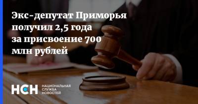 Экс-депутат Приморья получил 2,5 года за присвоение 700 млн рублей
