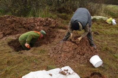 Андреапольские поисковики в окопах и воронках нашли останки солдат