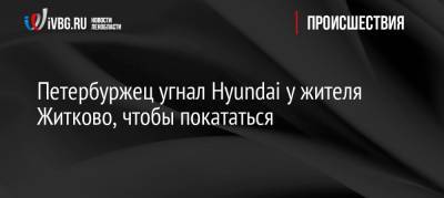 Петербуржец угнал Hyundai у жителя Житково, чтобы покататься