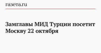 Замглавы МИД Турции посетит Москву 22 октября