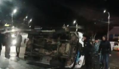 В Башкирии перевернулась полицейская «буханка»