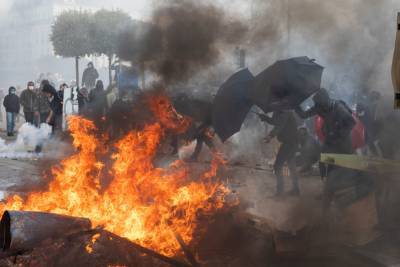 Около 100 полицейских пострадали во время протестов во Франции