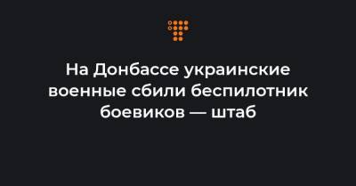 На Донбассе украинские военные сбили беспилотник боевиков — штаб