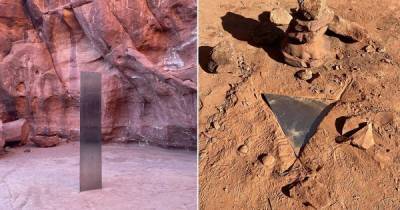 Таинственный металлический монолит, найденный в пустыне США, исчез