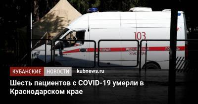 Шесть пациентов с COVID-19 умерли в Краснодарском крае