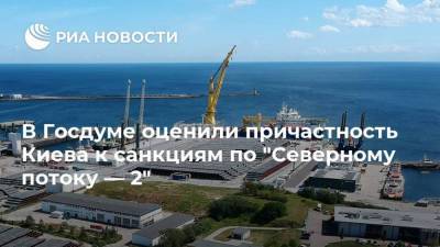 В Госдуме оценили причастность Киева к санкциям по "Северному потоку — 2"