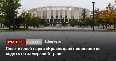 Посетителей парка «Краснодар» попросили не ходить по замерзшей траве