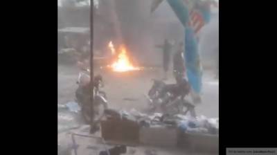 Взрыв мотоцикла в центре Джараблюса на севере Алеппо попал на видео