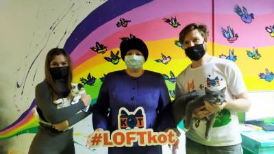 Елена Митина посетила кото-кафе «LOFTkot»