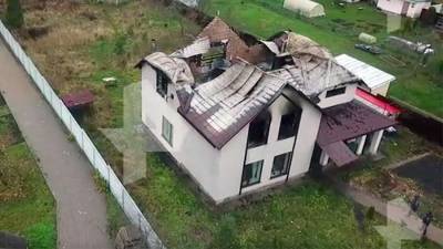 Опубликовано видео последствий пожара в доме в Санкт-Петербурге