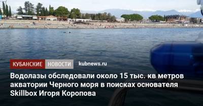 Водолазы обследовали около 15 тыс. кв метров акватории Черного моря в поисках основателя Skillbox Игоря Коропова