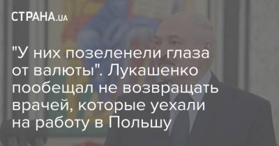 "У них позеленели глаза от валюты". Лукашенко пообещал не возвращать врачей, которые уехали на работу в Польшу