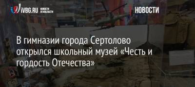 В гимназии города Сертолово открылся школьный музей «Честь и гордость Отечества»