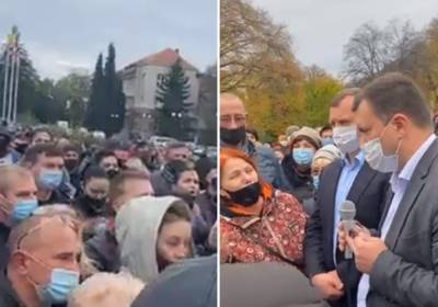 Толпа украинцев вышла на протест, пытаясь избить врача-инфекциониста, видео: "Поставили на колени"