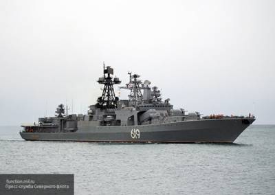 Российский корабль "Североморск" поучаствовал в учениях во время похода