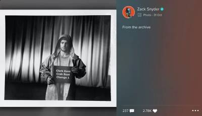 Зак Снайдер поделился архивным фото Генри Кавилла со съемок «Человека из стали»