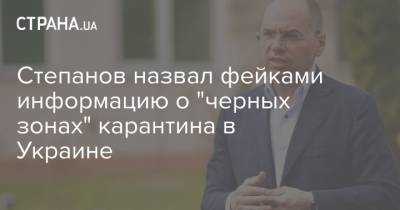 Степанов назвал фейками информацию о "черных зонах" карантина в Украине