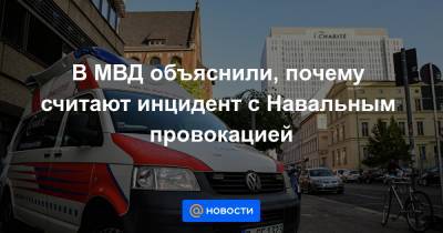 В МВД объяснили, почему считают инцидент с Навальным провокацией