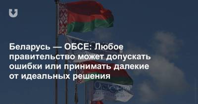 Беларусь — ОБСЕ: Любое правительство может допускать ошибки или принимать далекие от идеальных решения