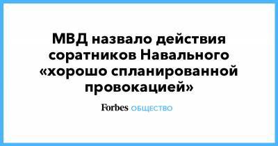 МВД назвало действия соратников Навального «хорошо спланированной провокацией»