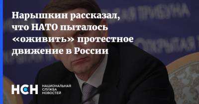 Нарышкин рассказал, что НАТО пыталось «оживить» протестное движение в России