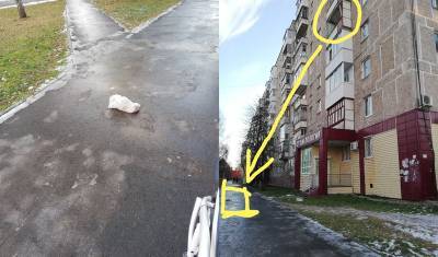 В Тобольске некоторые горожане выбрасывают пакеты с мусором прямо в окно