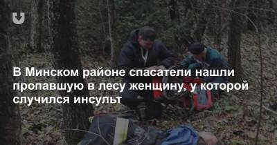 В Минском районе спасатели нашли пропавшую в лесу женщину, у которой случился инсульт