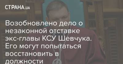 Возобновлено дело о незаконной отставке экс-главы КСУ Шевчука. Его могут попытаться восстановить в должности