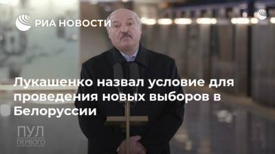 Лукашенко назвал условие для проведения новых выборов в Белоруссии