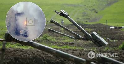 Бои в Нагорном Карабахе: Азербайджан уничтожил артиллерийские расчеты Армении. Видео ударов