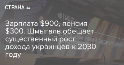 Зарплата $900, пенсия $300. Шмыгаль обещает существенный рост дохода украинцев к 2030 году