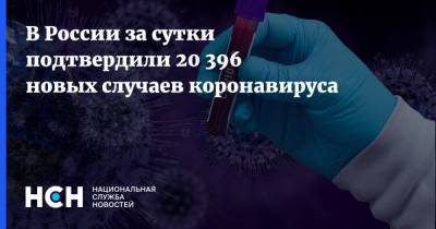 В России за сутки подтвердили 20 396 новых случаев коронавируса