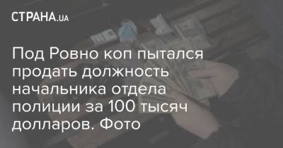 Под Ровно коп пытался продать должность начальника отдела полиции за 100 тысяч долларов. Фото