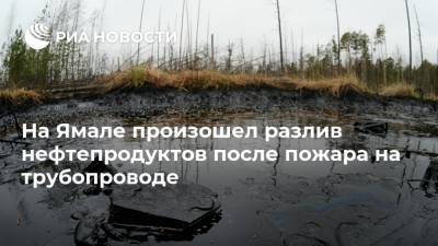 На Ямале произошел разлив нефтепродуктов после пожара на трубопроводе