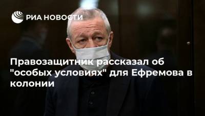 Правозащитник рассказал об "особых условиях" для Ефремова в колонии