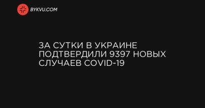 За сутки в Украине подтвердили 9397 новых случаев COVID-19