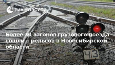 Более 30 вагонов грузового поезда сошли с рельсов в Новосибирской области