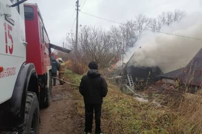 В Тверской области полностью сгорела баня