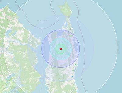 Ночью на севере Сахалина произошло землетрясение магнитудой 4.7
