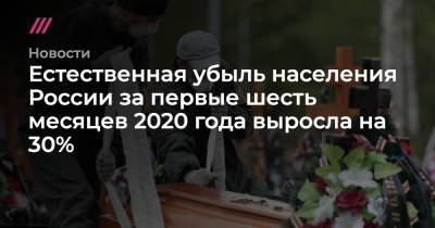 Естественная убыль населения России за первые шесть месяцев 2020 года выросла на 30%