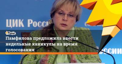Памфилова предложила ввести недельные каникулы навремя голосования