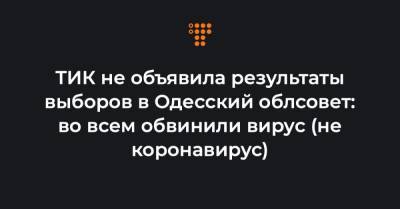 ТИК не объявила результаты выборов в Одесский облсовет: во всем обвинили вирус (не коронавирус)